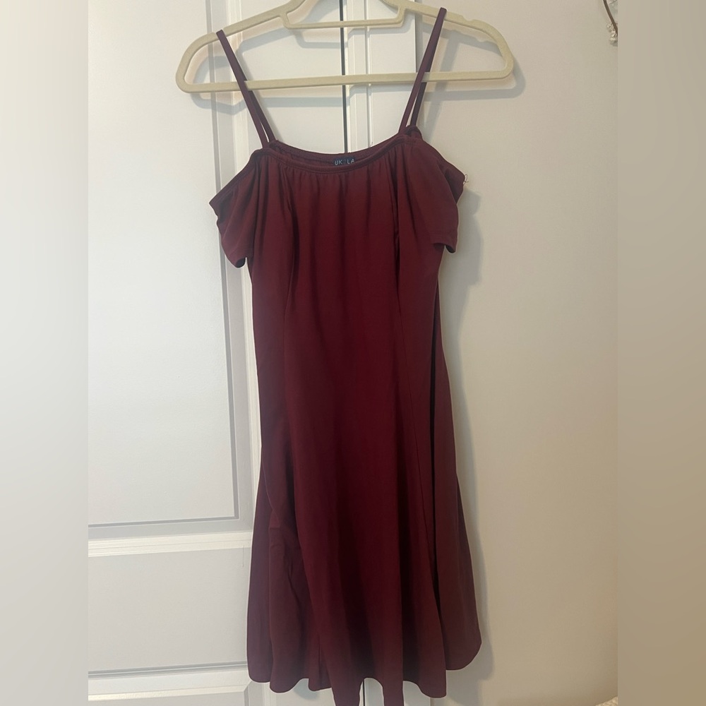 UK2LA Red Cold Shoulder Sundress Cocktail